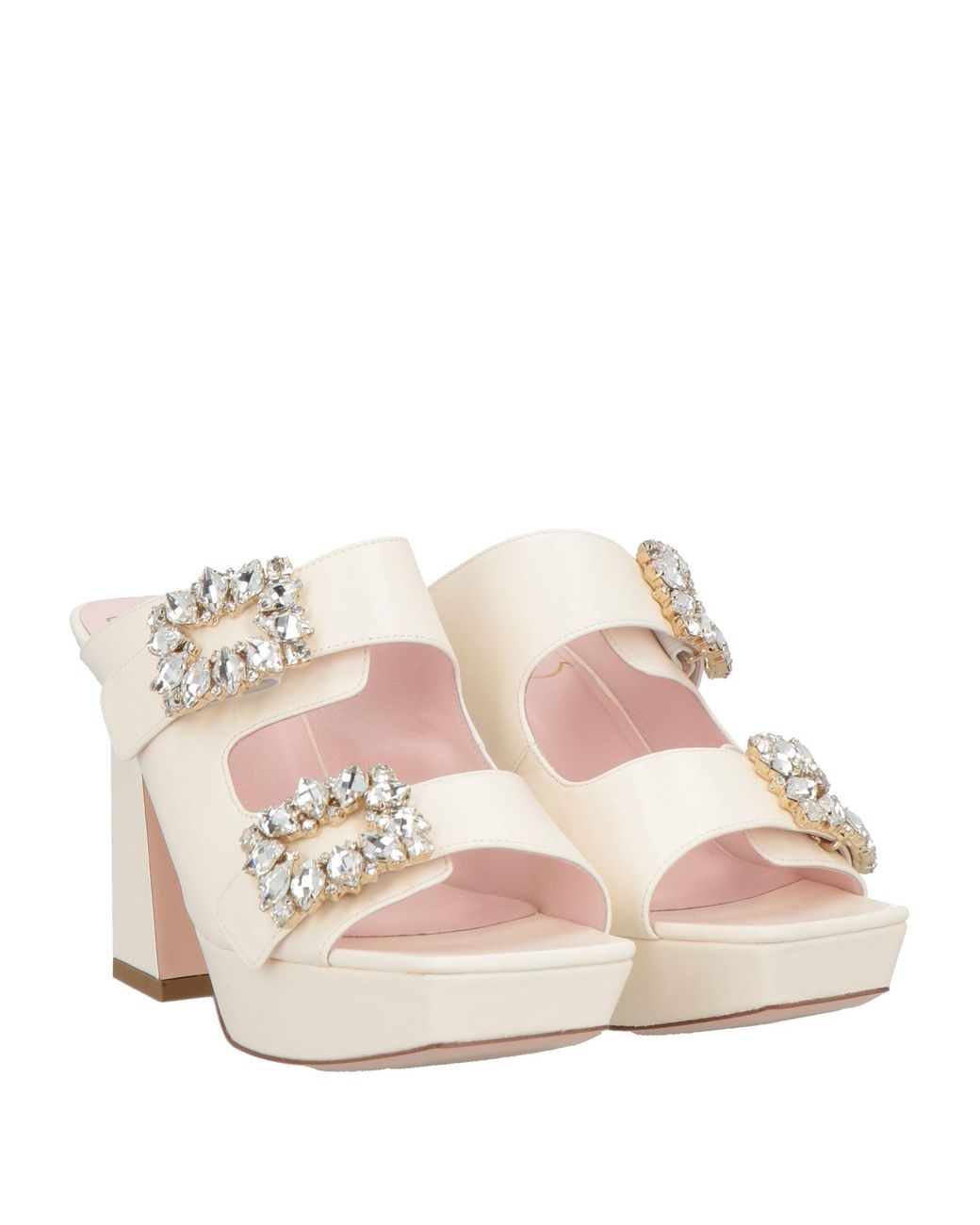 Roger Vivier White Cream Sandals Leather