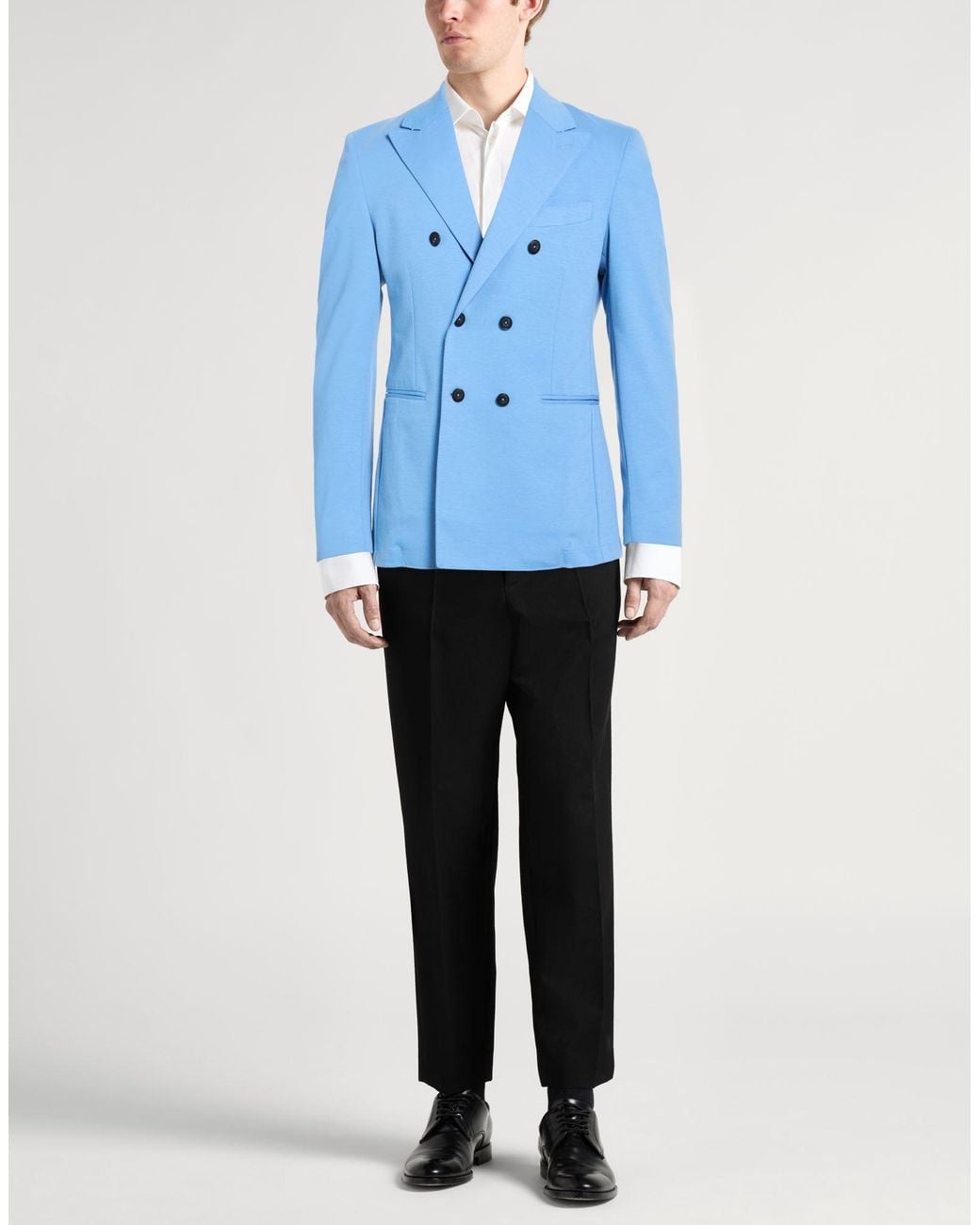 Barbati Blue Azure Blazer Cotton, Polyamide, Elastane for men