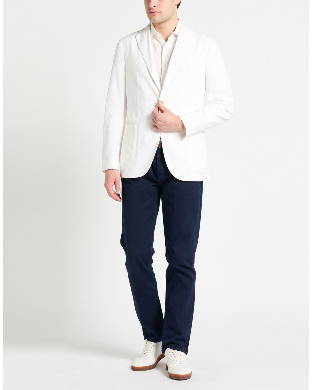 Boglioli White Blazer Cotton, Linen, Elastane for men