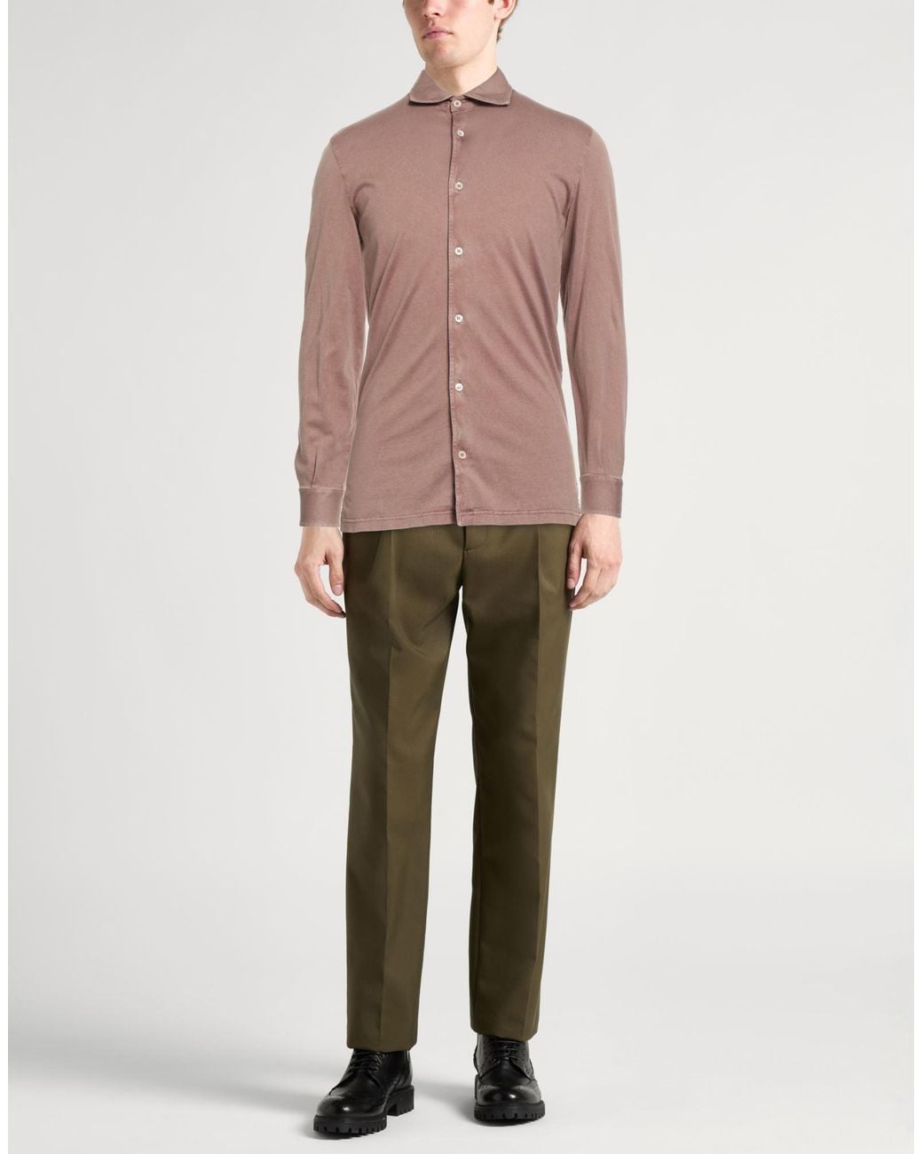 Fedeli Pink Shirt Organic Cotton for men