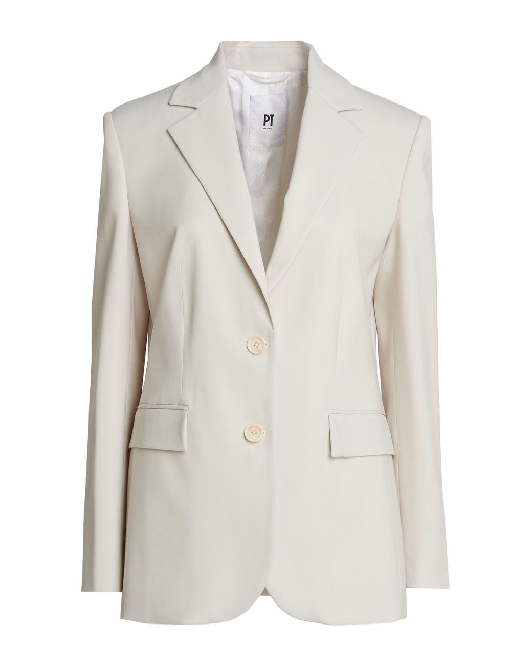 PT Torino White Cream Blazer Virgin Wool, Elastane