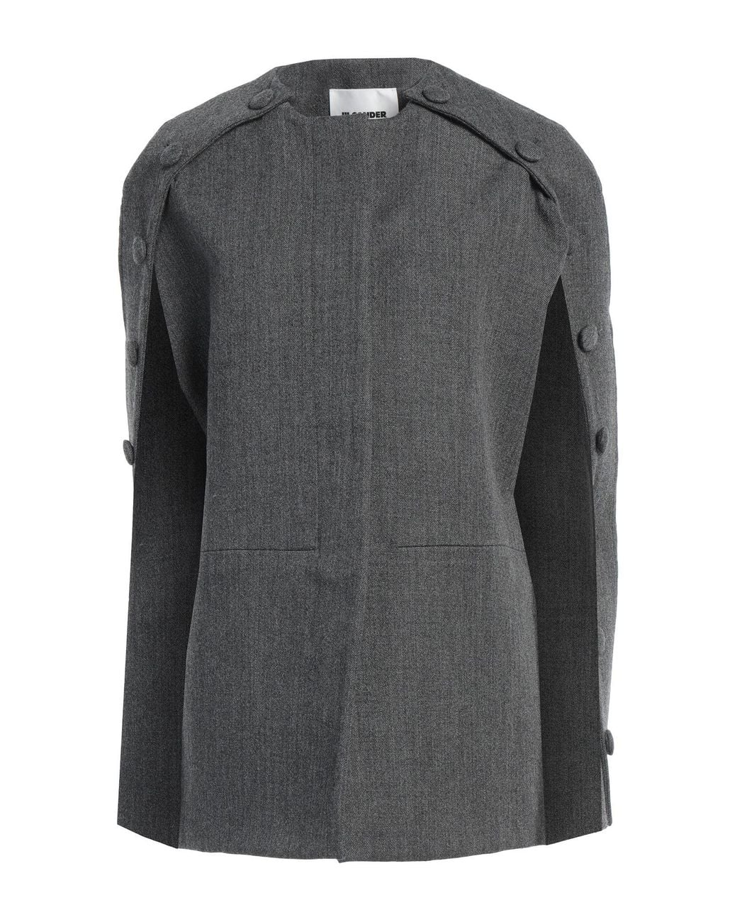 Jil Sander Gray Cape Virgin Wool, Polyamide