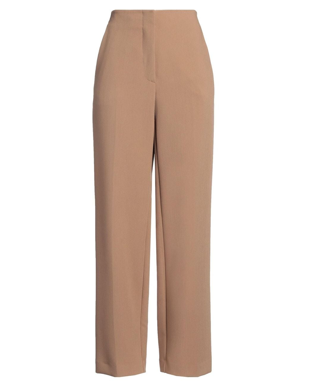 .., merci italia Natural Camel Pants Polyester, Viscose, Elastane