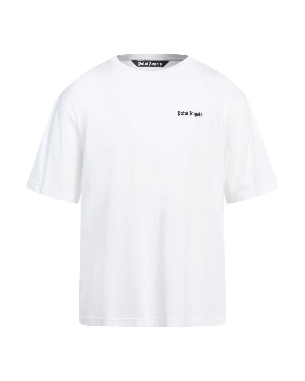 Palm Angels White T-Shirt Cotton, Polyester for men