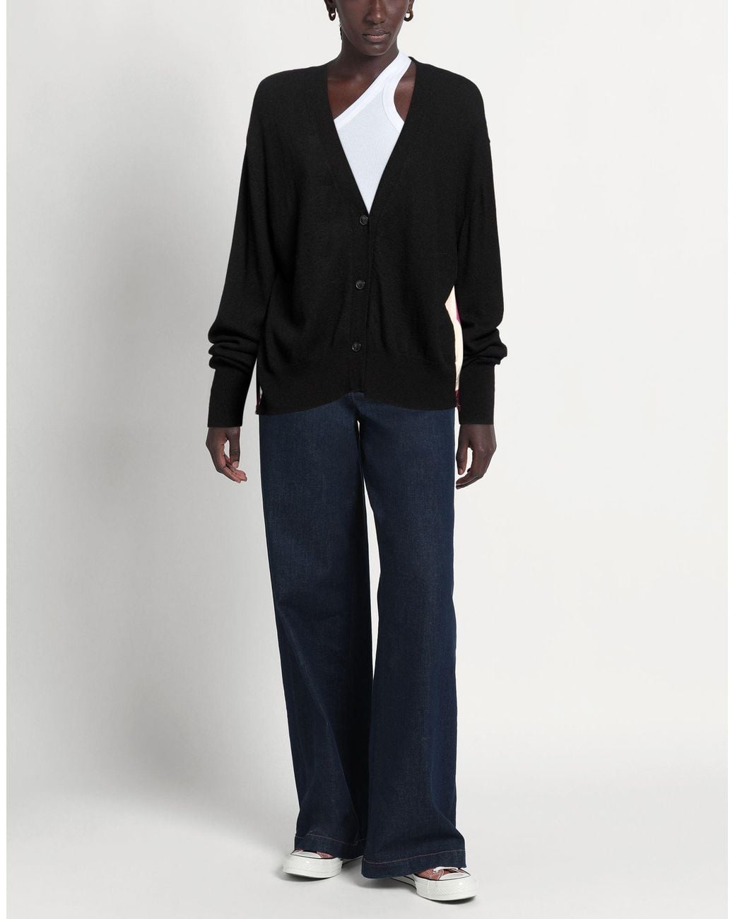 Shirtaporter Black Cardigan Wool, Viscose, Polyamide, Cashmere, Elastane