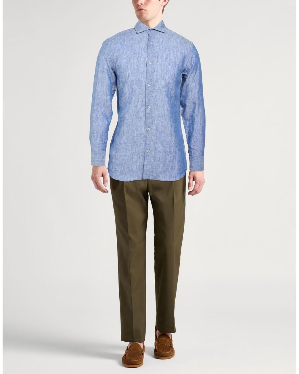 Camisa Moorer de hombre de color Blue