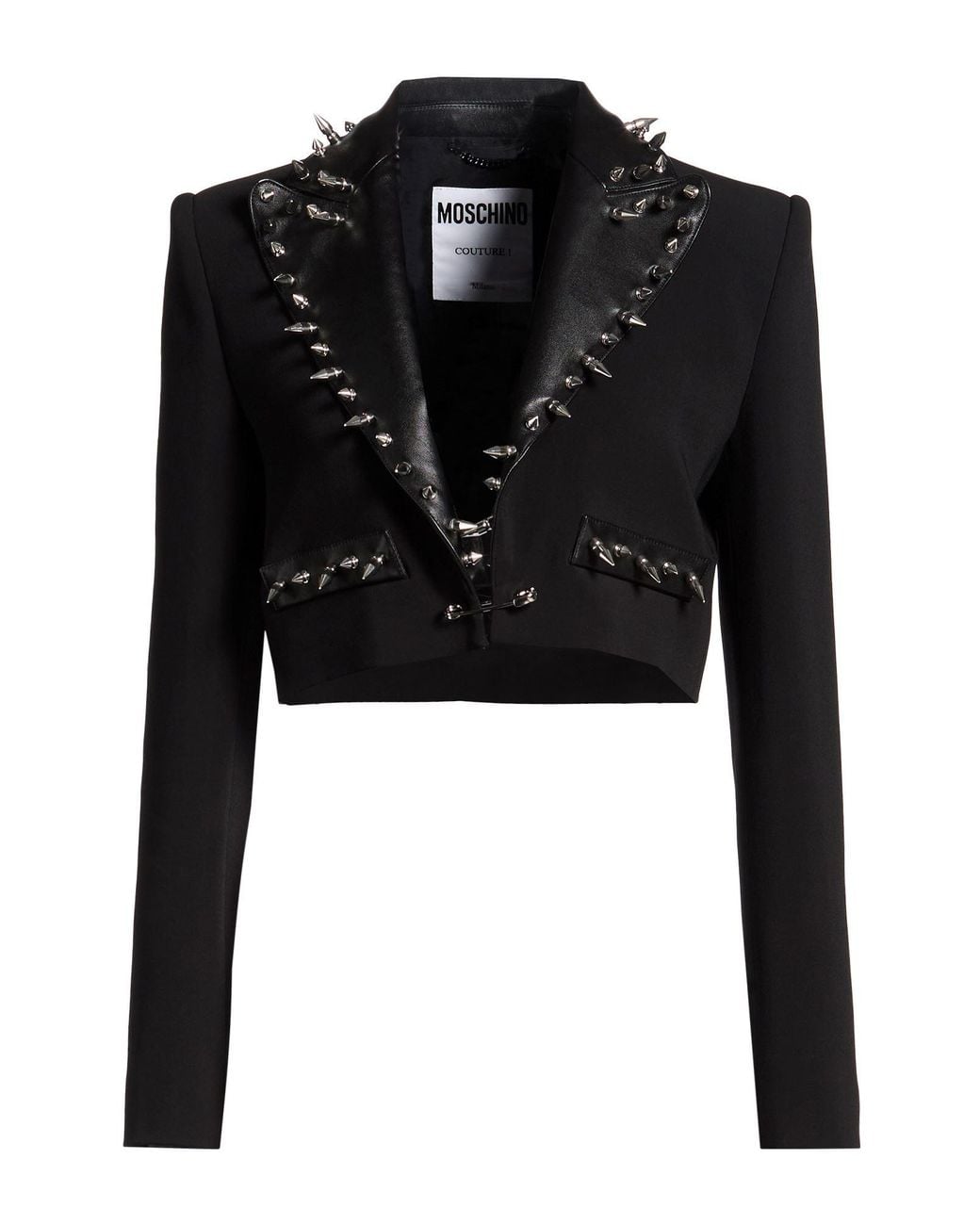 Moschino Black Jacket Viscose, Elastane