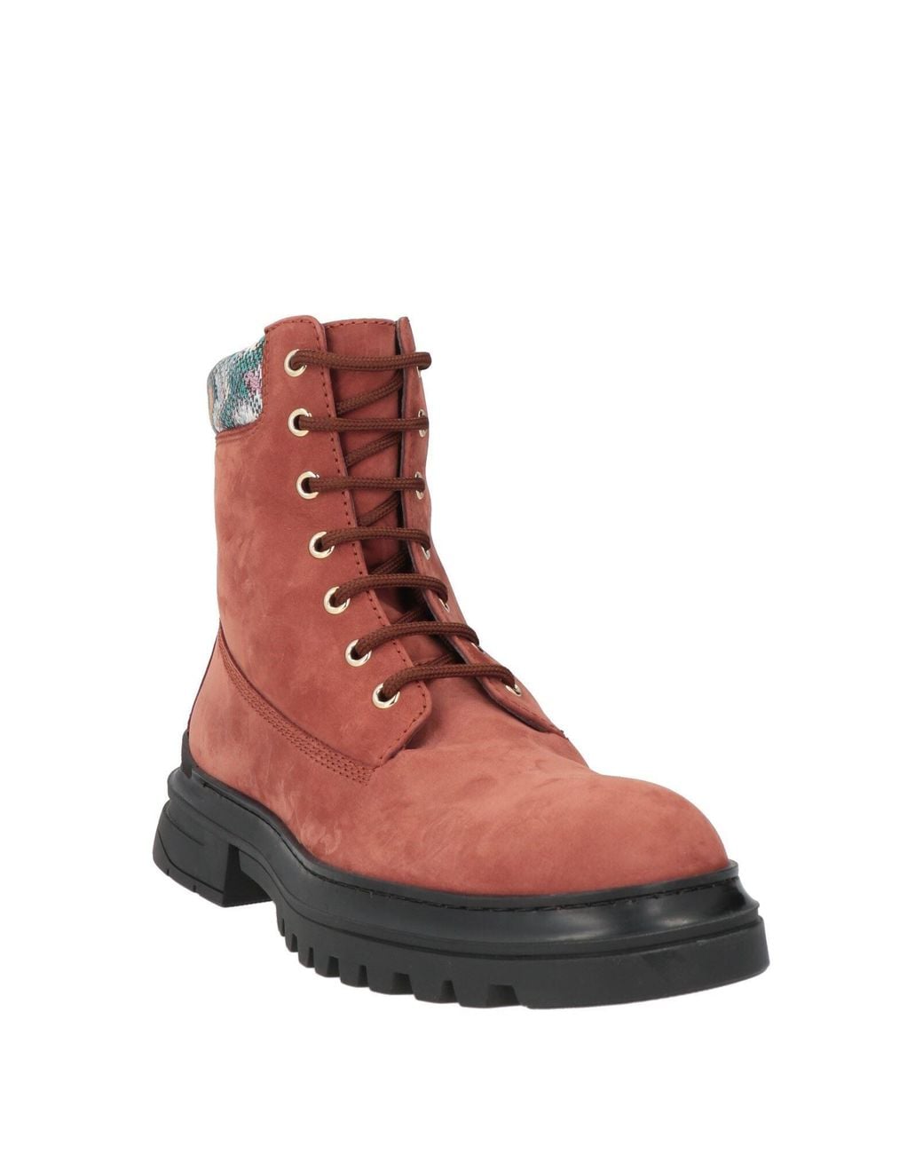 Missoni Brown Ankle Boots Leather, Textile Fibers