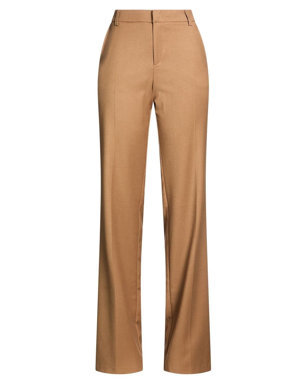hinnominate Natural Camel Pants Polyester, Viscose, Elastane