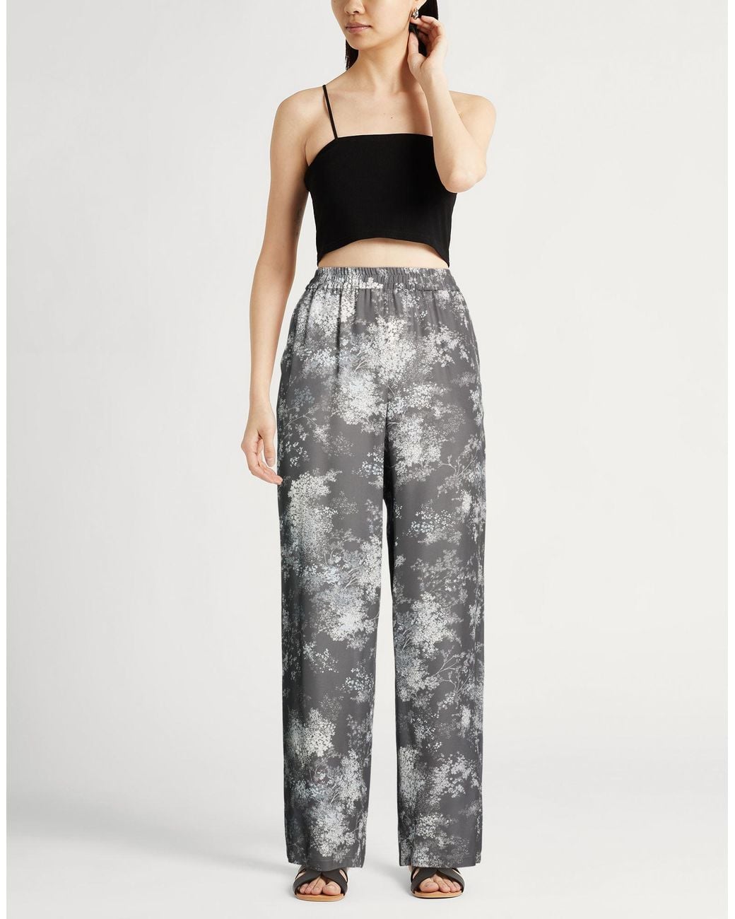 Eleventy Gray Pants Silk