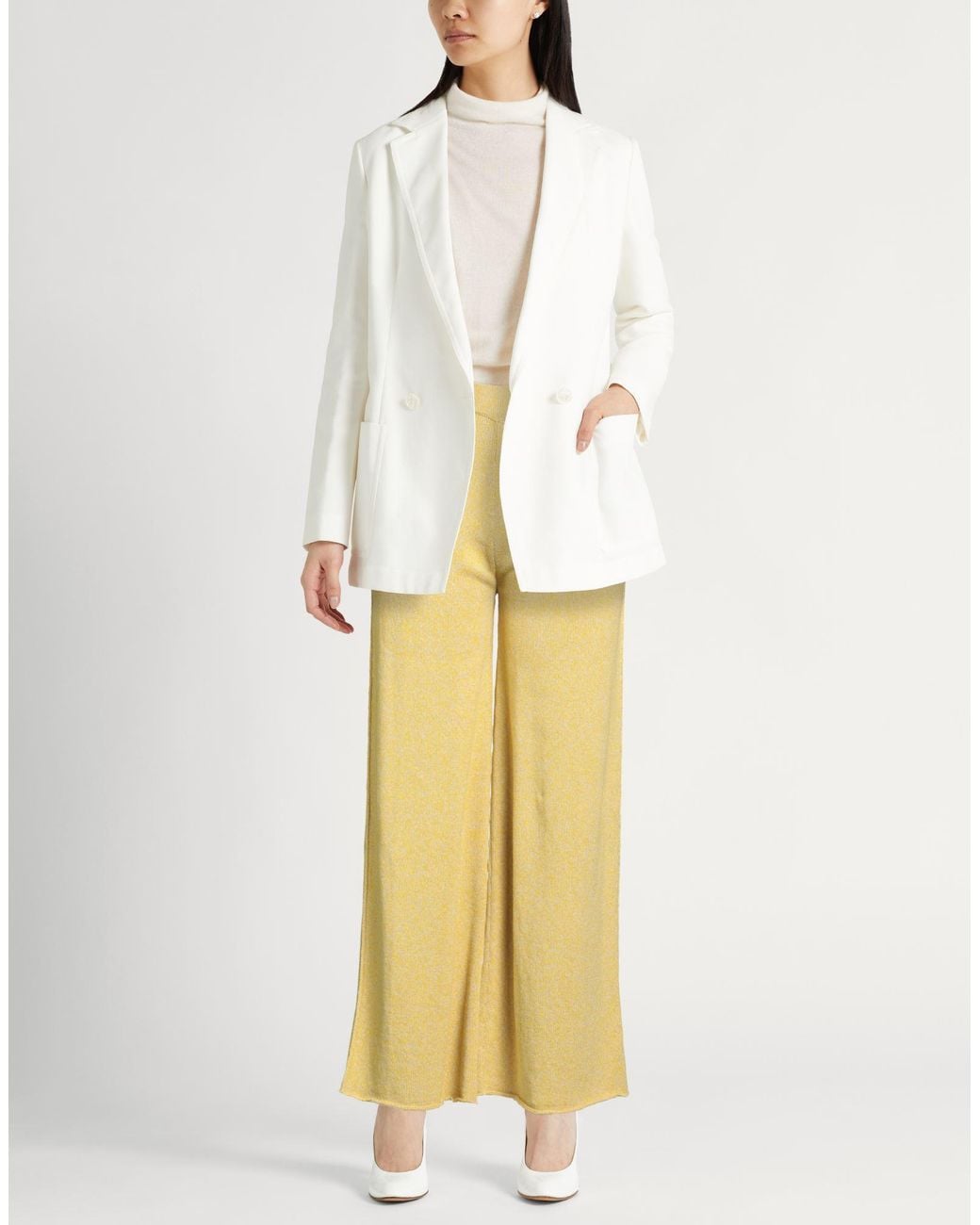 Fedeli Yellow Pants Cotton, Linen