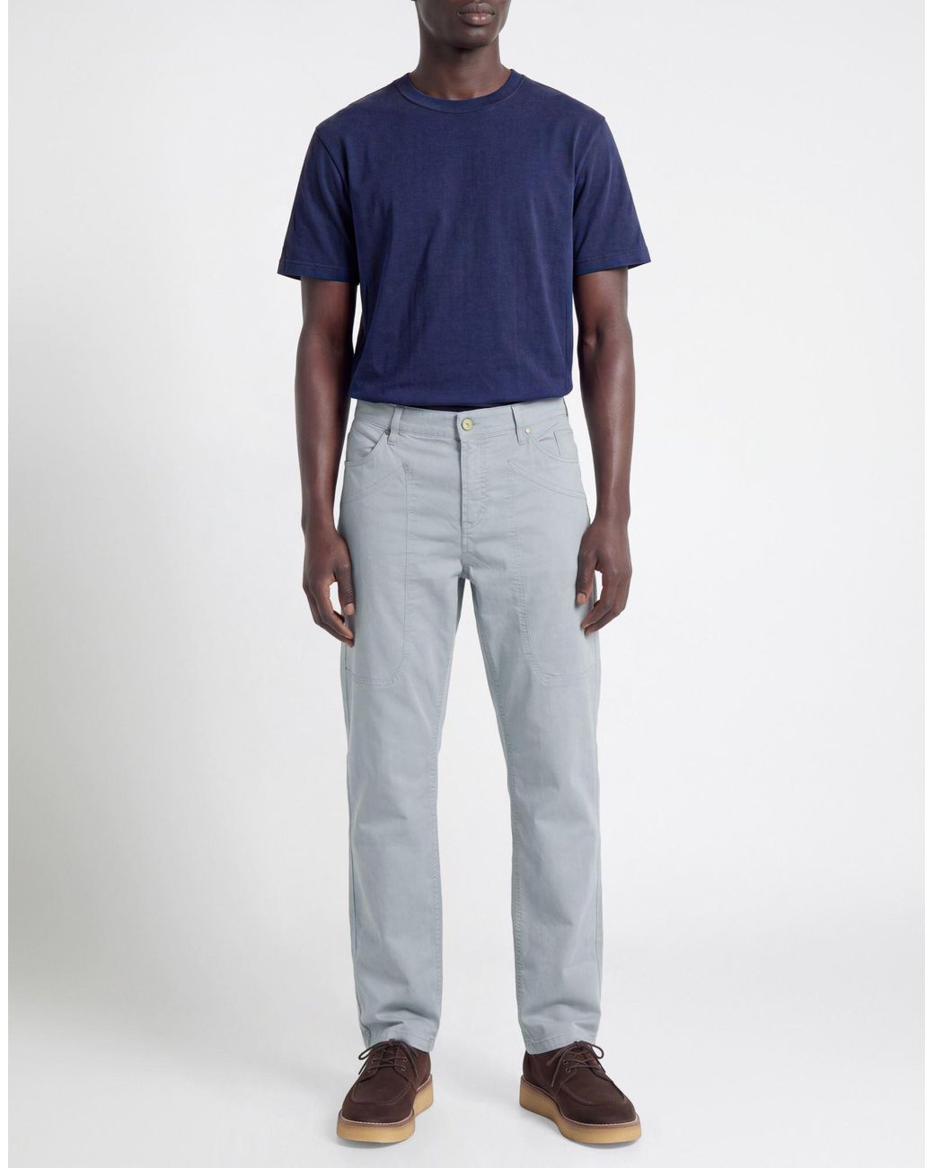 Jeckerson Gray Pants Cotton, Elastane for men
