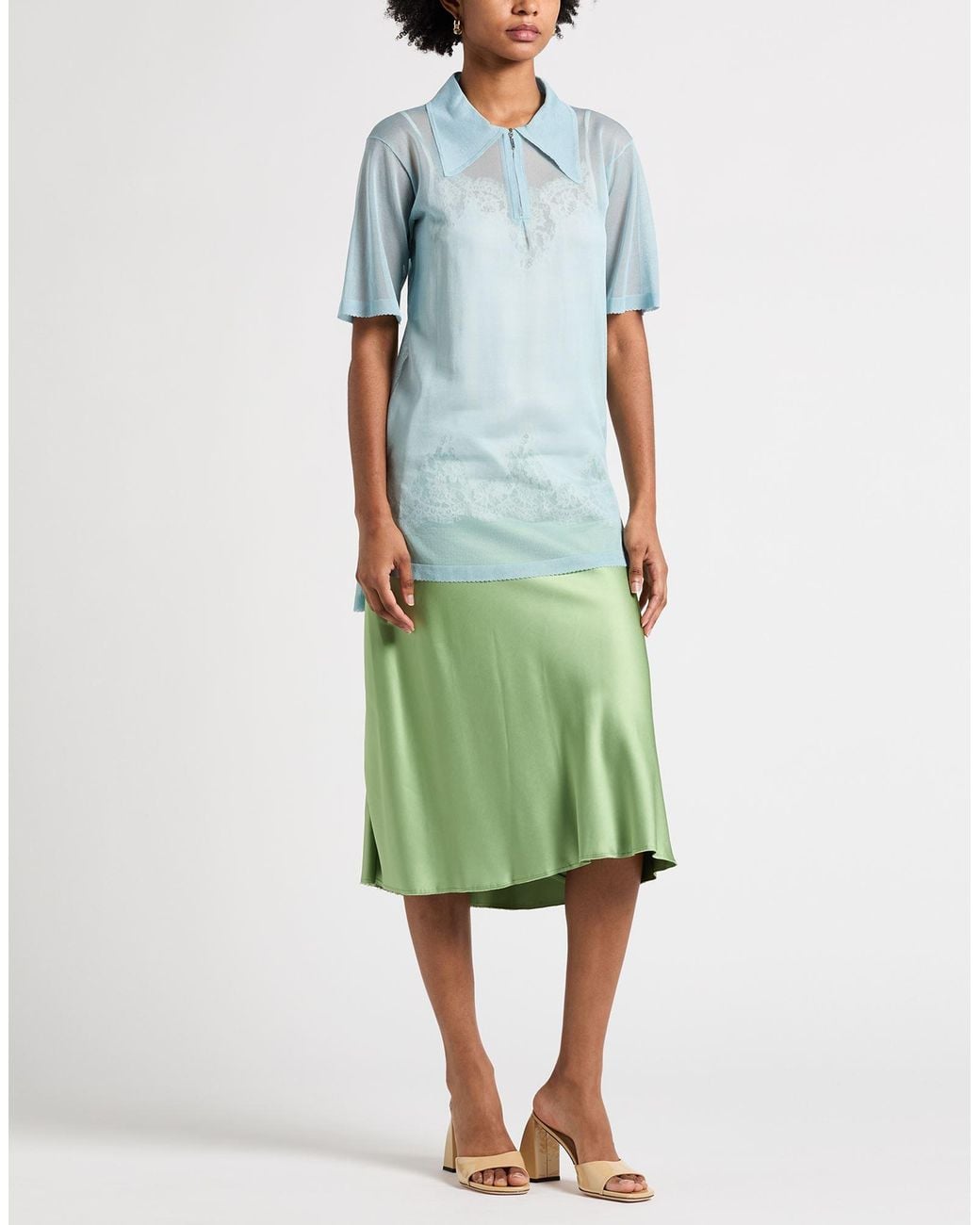 Maison Margiela Blue Polo Shirt Silk