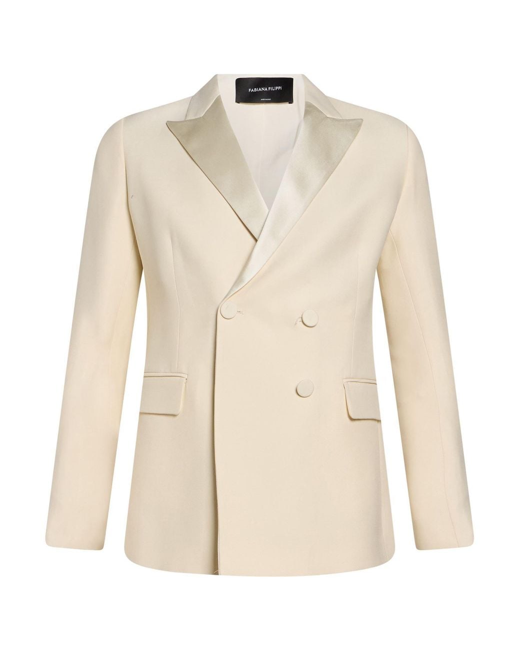 Fabiana Filippi Natural Blazer Wool, Silk, Viscose