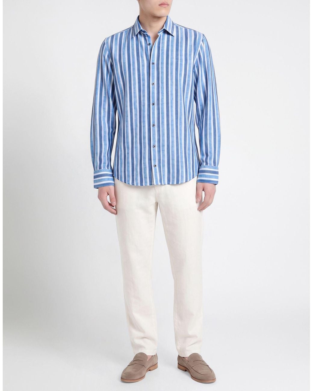 fakts Blue Shirt Polyamide, Elastane for men