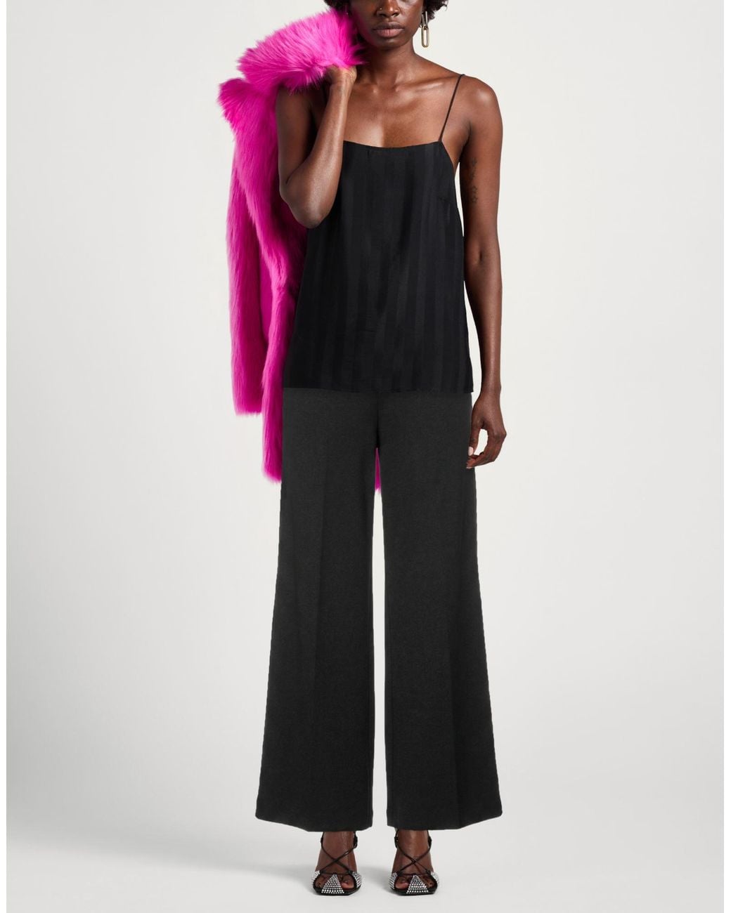 La Petite Robe Di Chiara Boni Black Pants Polyamide, Viscose, Elastane, Polyethylene