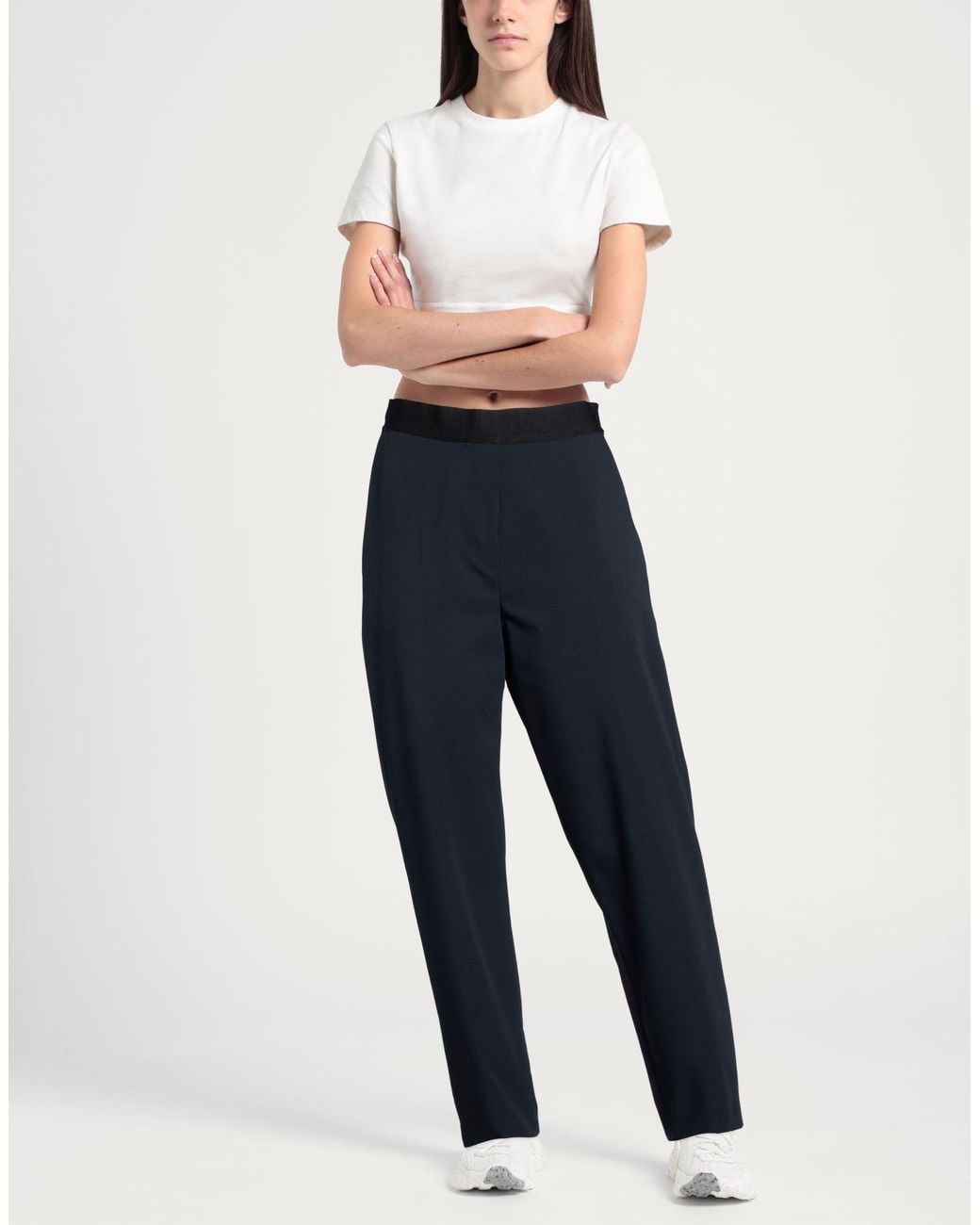 RUE DU BAC Blue Midnight Pants Polyester, Viscose, Elastane