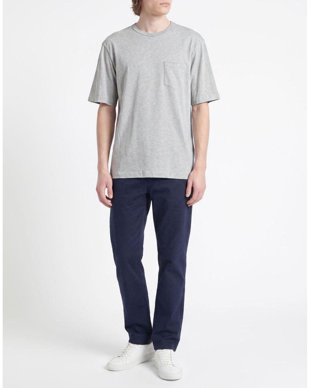 Officine Generale Gray T-Shirt Cotton, Modal for men