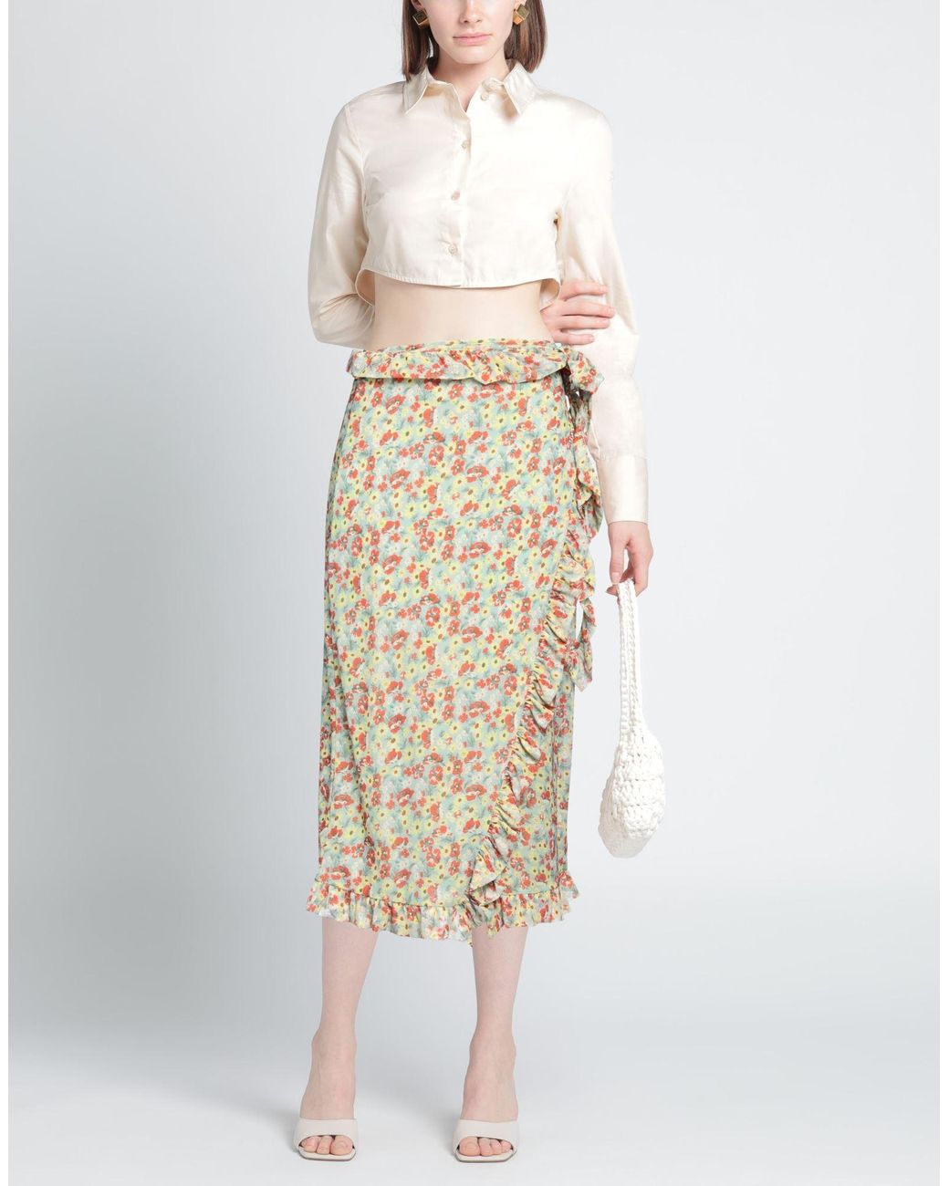 Ganni Natural Midi Skirt