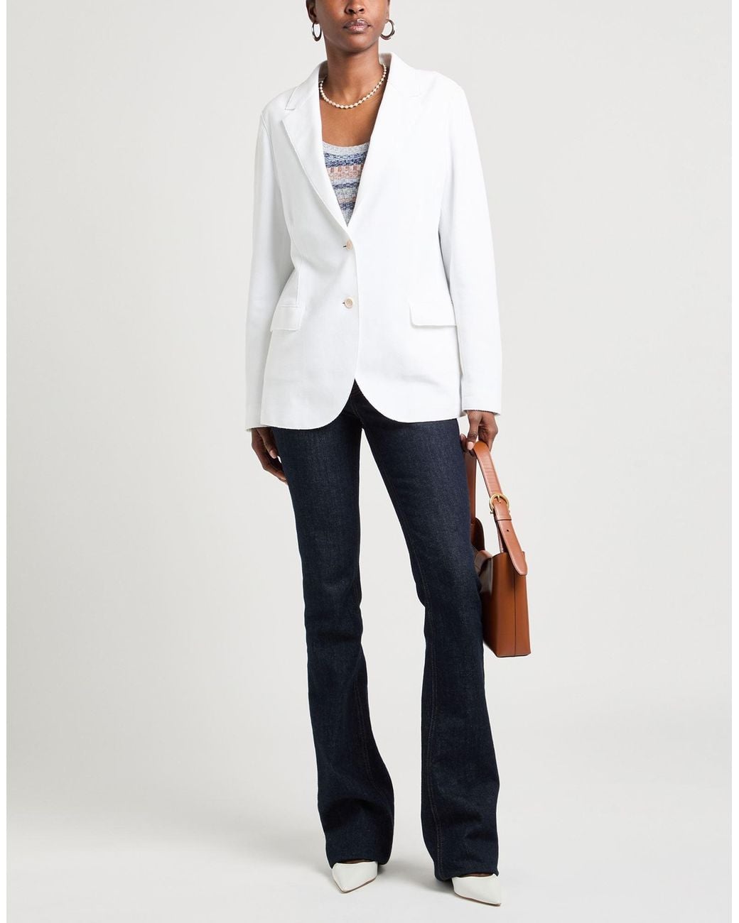 Eleventy White Blazer Cotton, Polyamide, Elastane