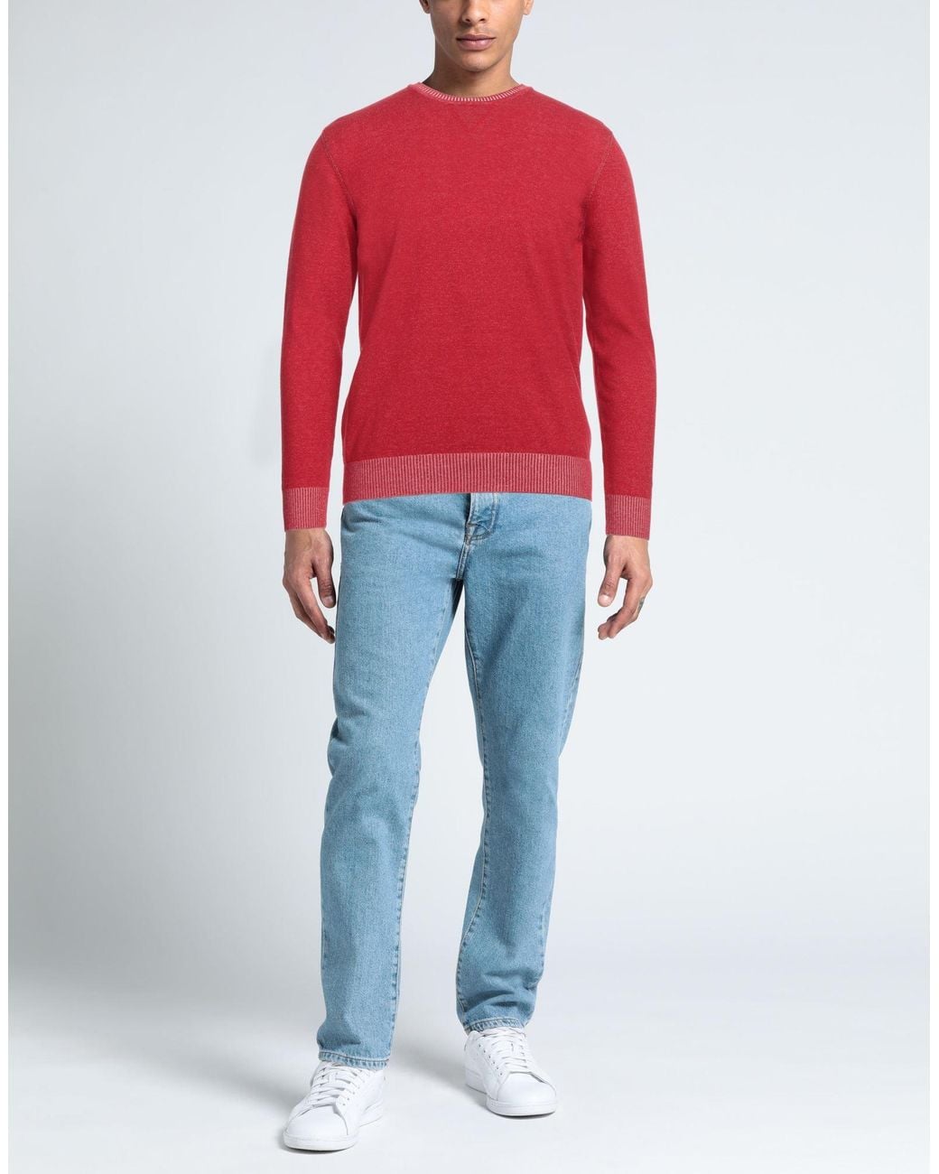 Andrea Fenzi Red Sweater Cotton for men