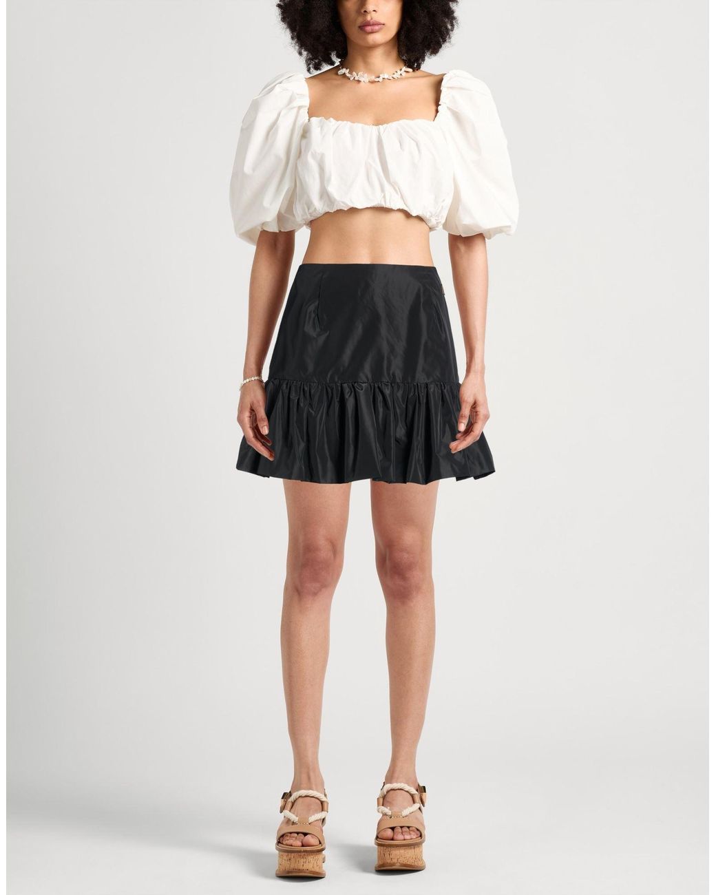 Akep Black Mini Skirt Polyester