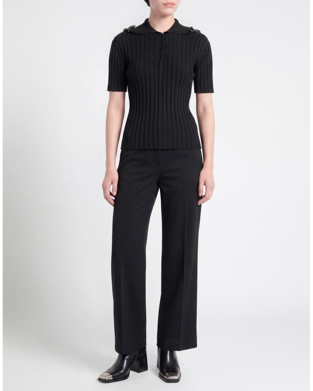Jil Sander Black Sweater Viscose, Polyamide, Elastane, Glass