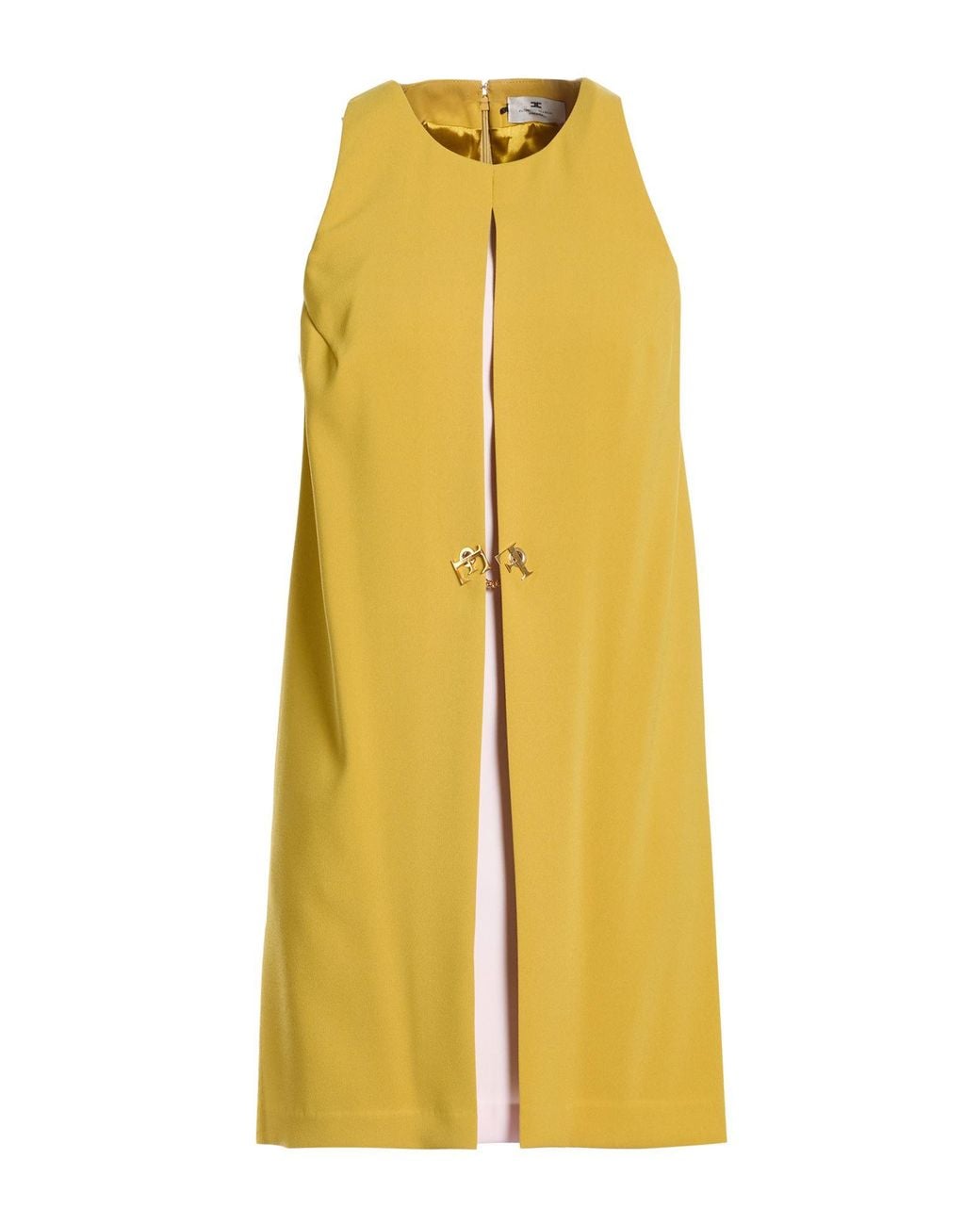 Elisabetta Franchi Yellow Mini Dress Polyester, Elastane