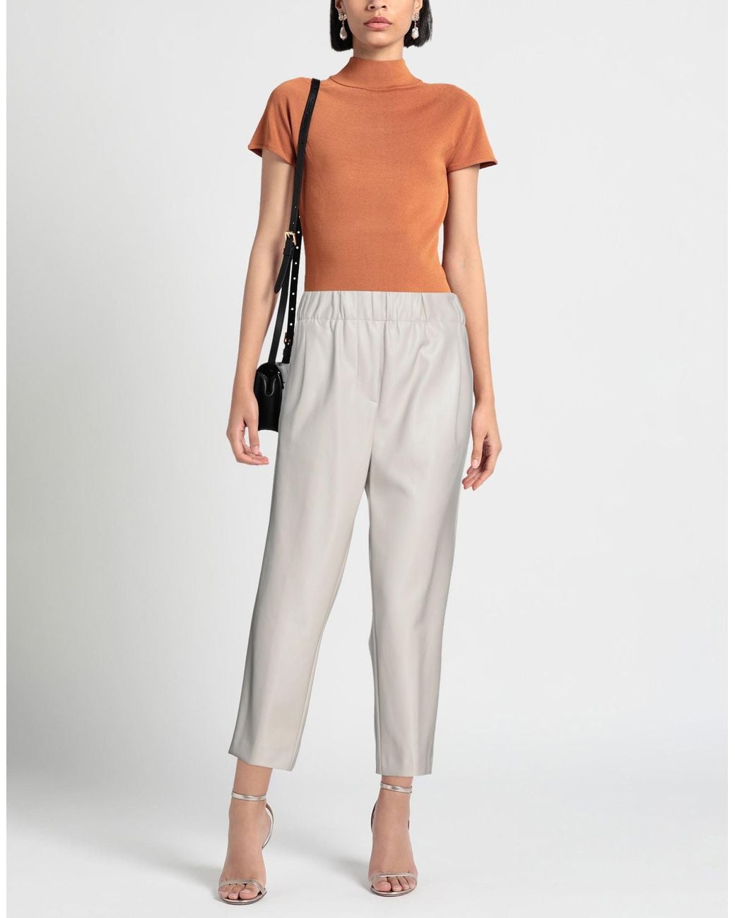 Jucca White Ivory Pants Polyester, Polyurethane