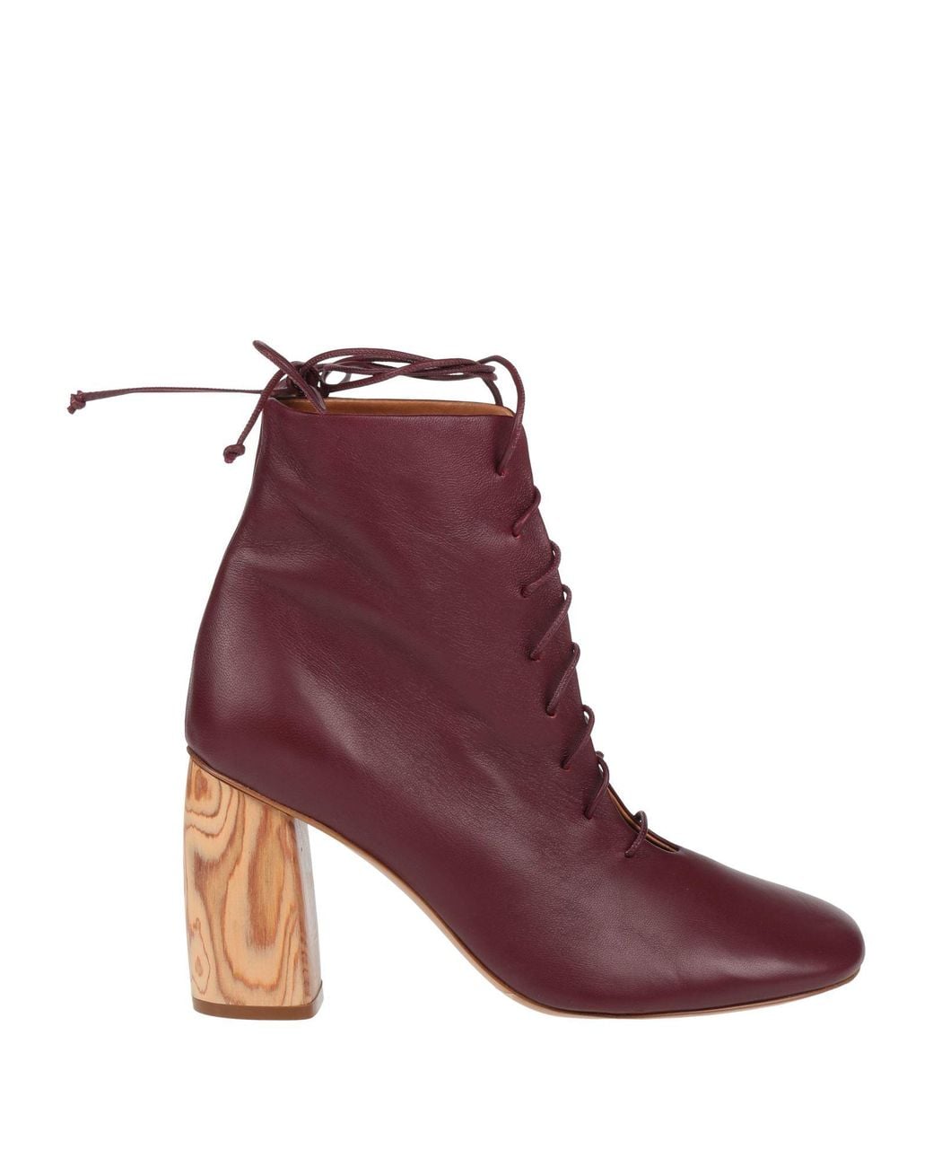 Forte_forte Purple Burgundy Ankle Boots Leather