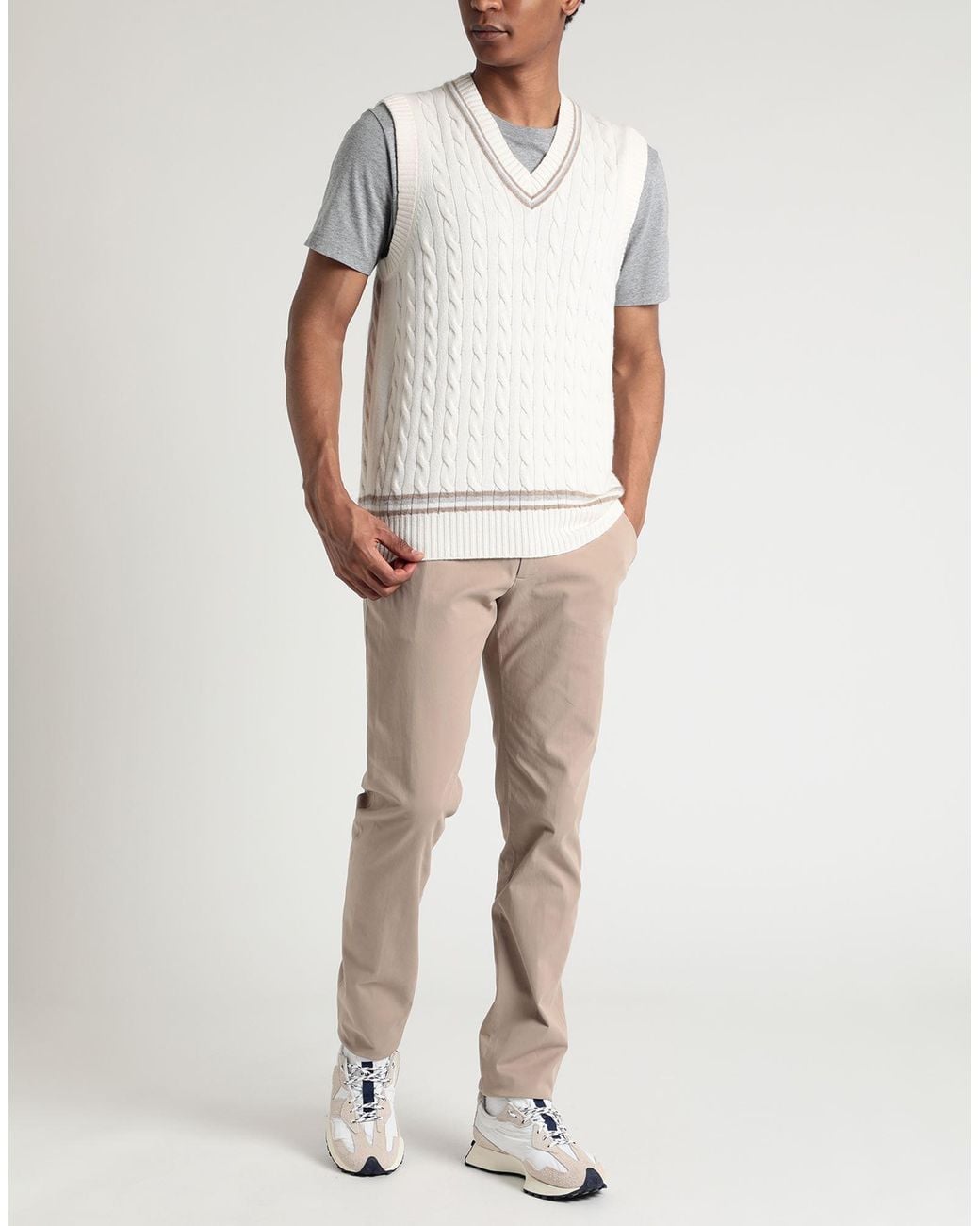 Zegna Natural Pants Cotton, Elastane for men