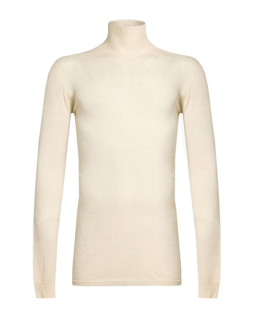 Rick Owens Natural Turtleneck Virgin Wool for men