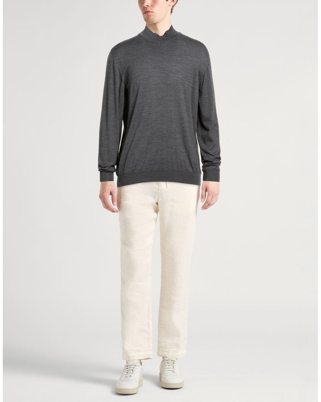 Fedeli Gray Turtleneck Virgin Wool for men