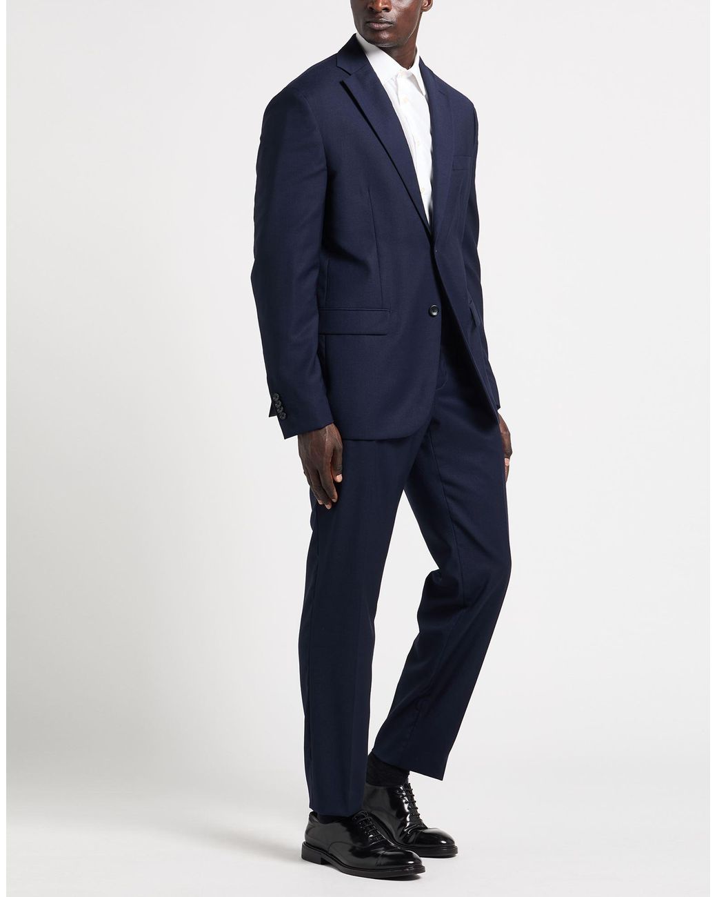 Paoloni Blue Suit Virgin Wool for men
