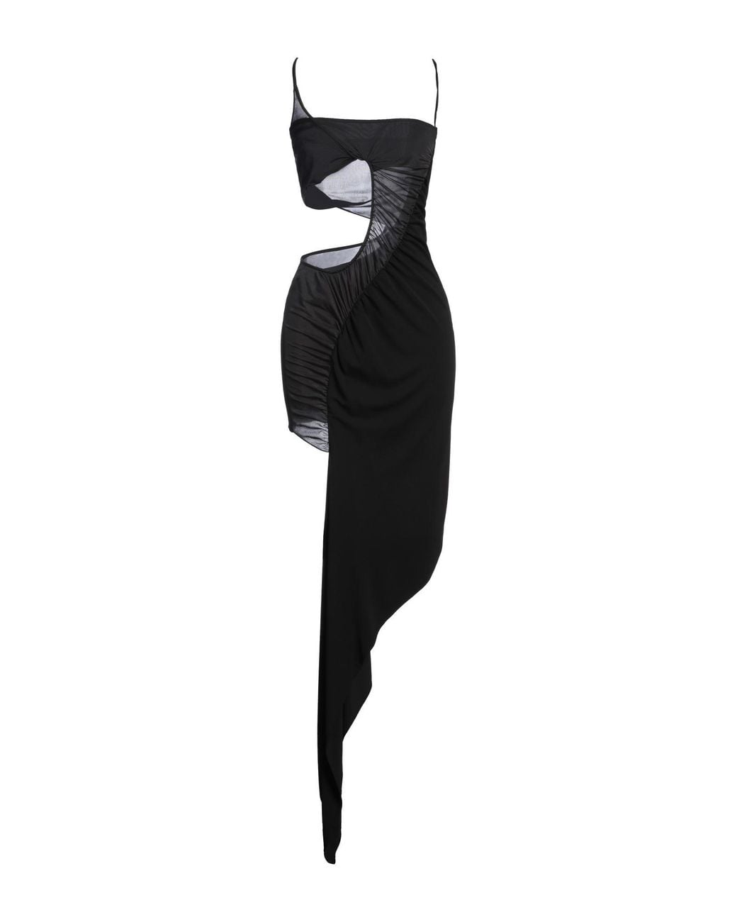 Mugler Black Mini Dress Viscose, Elastane