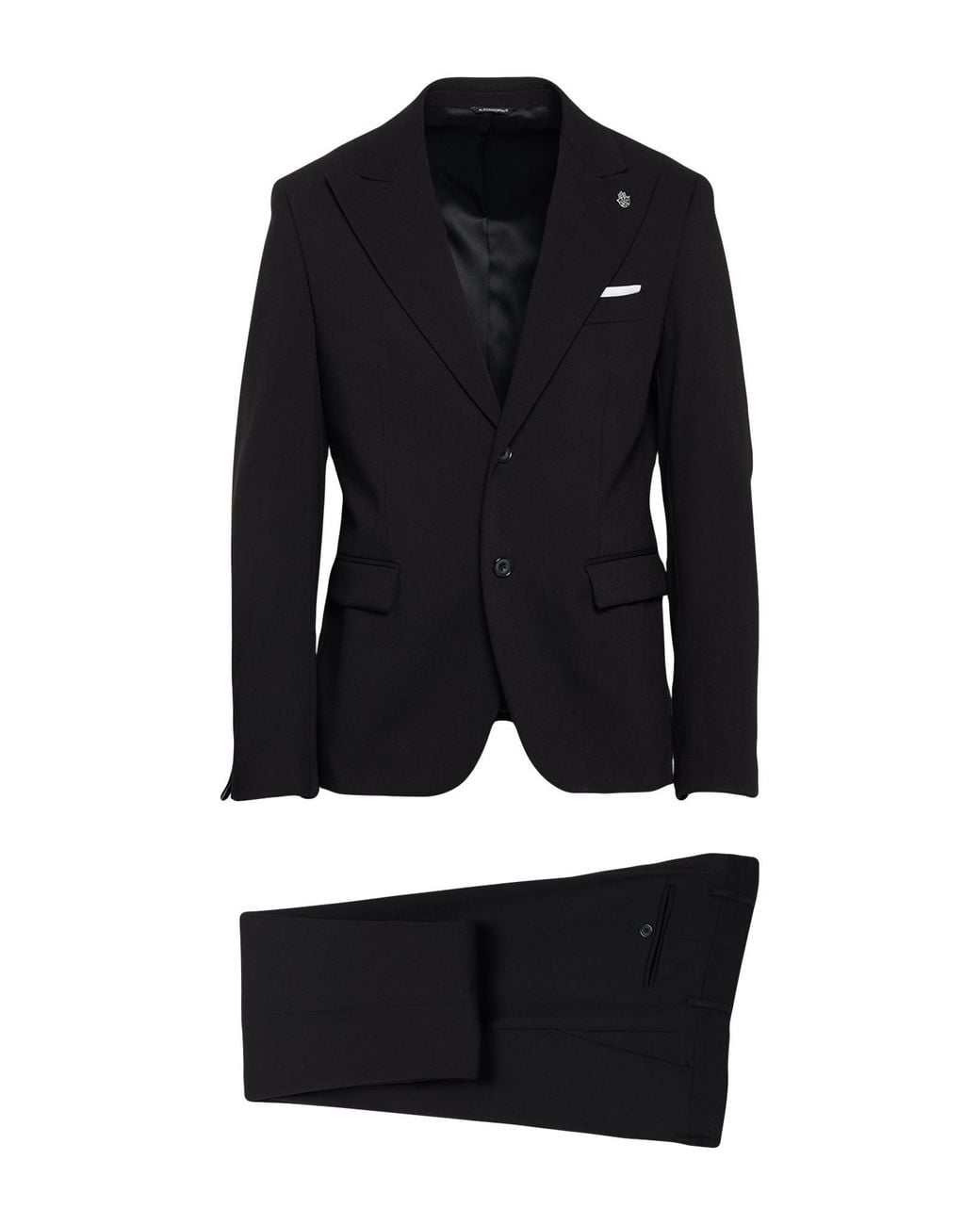 Daniele Alessandrini Black Suit Polyester, Viscose, Wool, Elastane for men