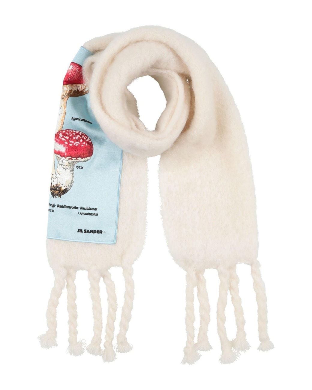 Jil Sander White Scarf Mohair Wool, Wool, Polyamide, Viscose