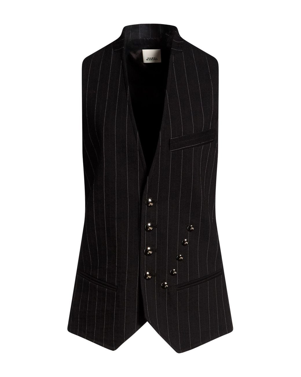 Isabel Marant Black Tailored Vest Cotton, Virgin Wool, Viscose