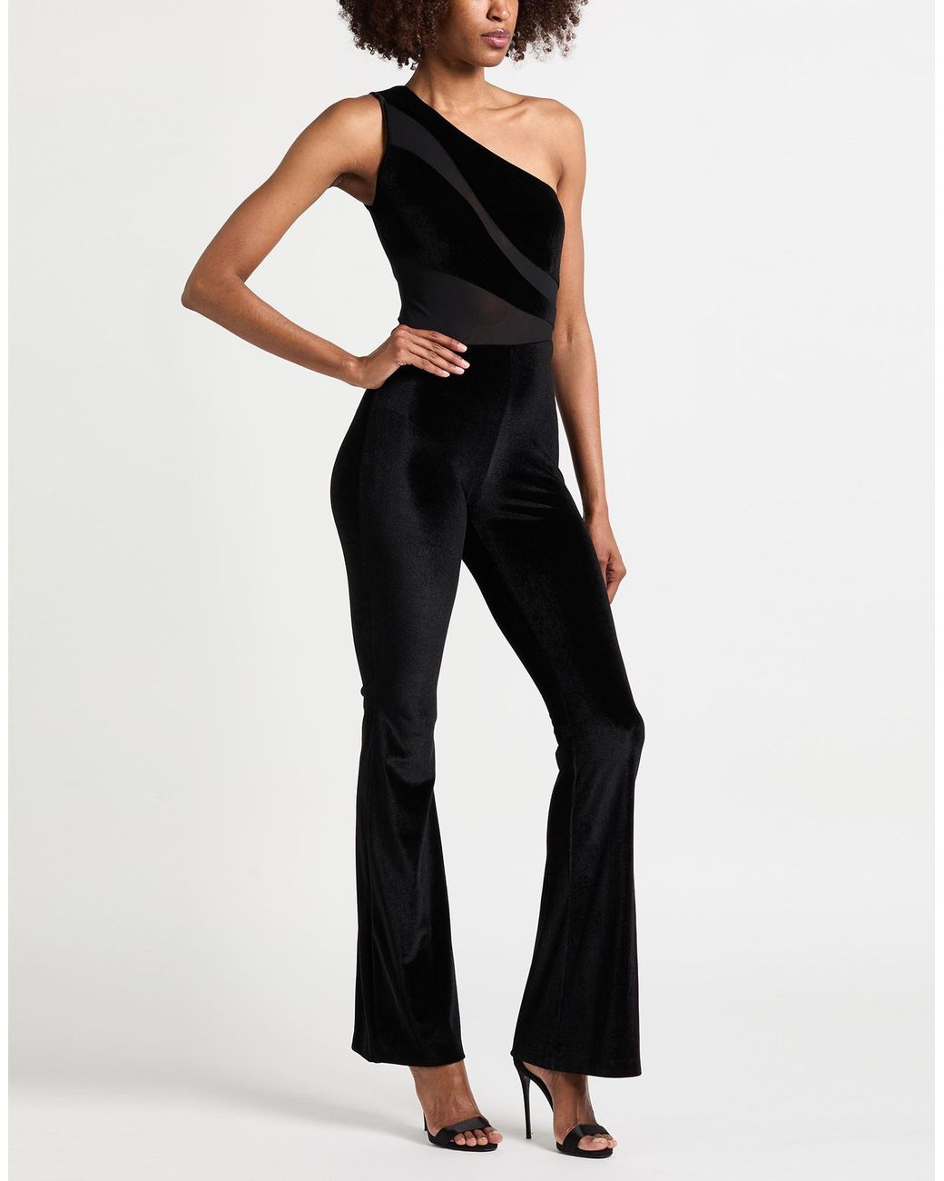 Cristinaeffe Black Jumpsuit Polyester, Elastane, Polyamide