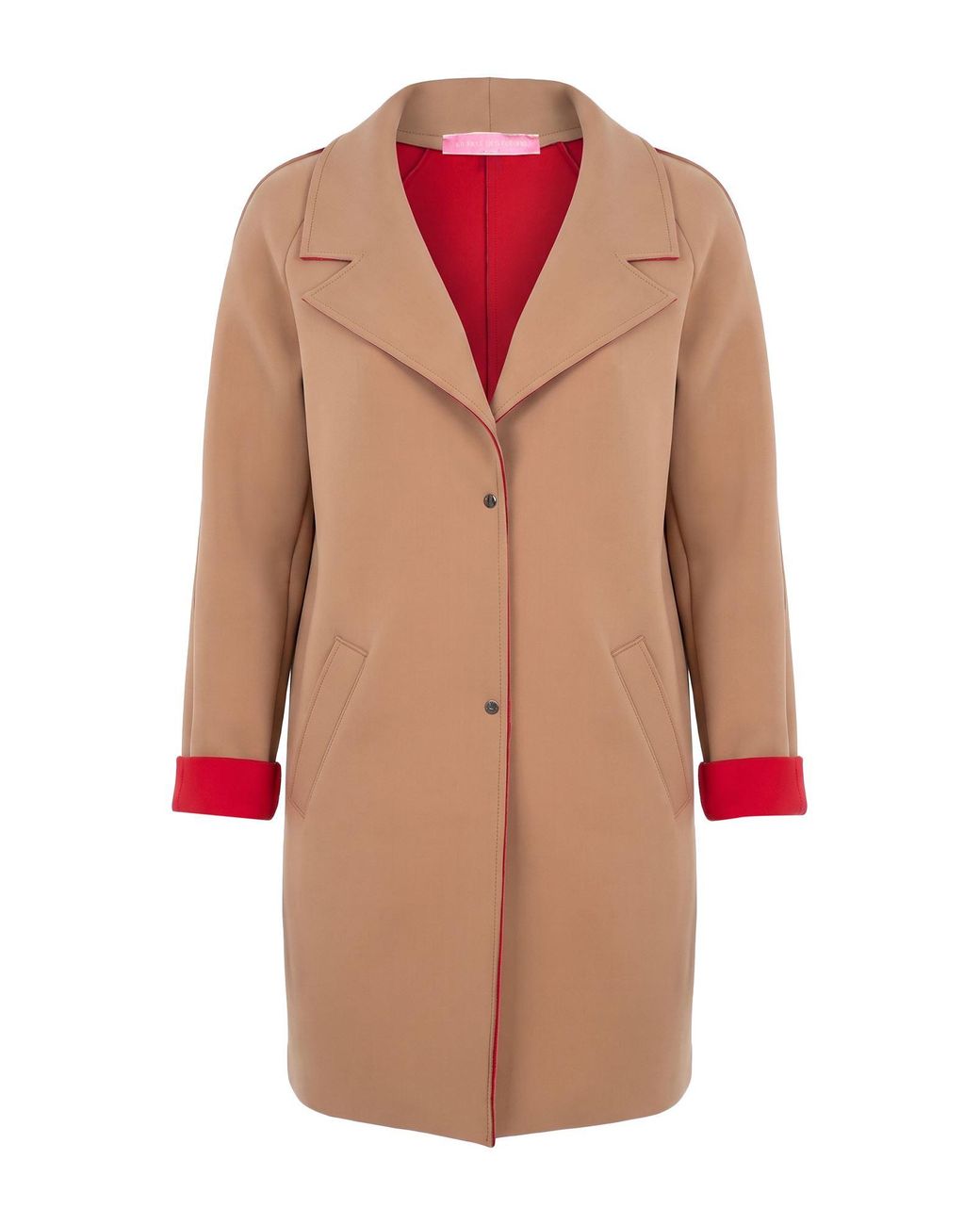 La Fille Des Fleurs Red Overcoat & Trench Coat Polyamide, Elastane
