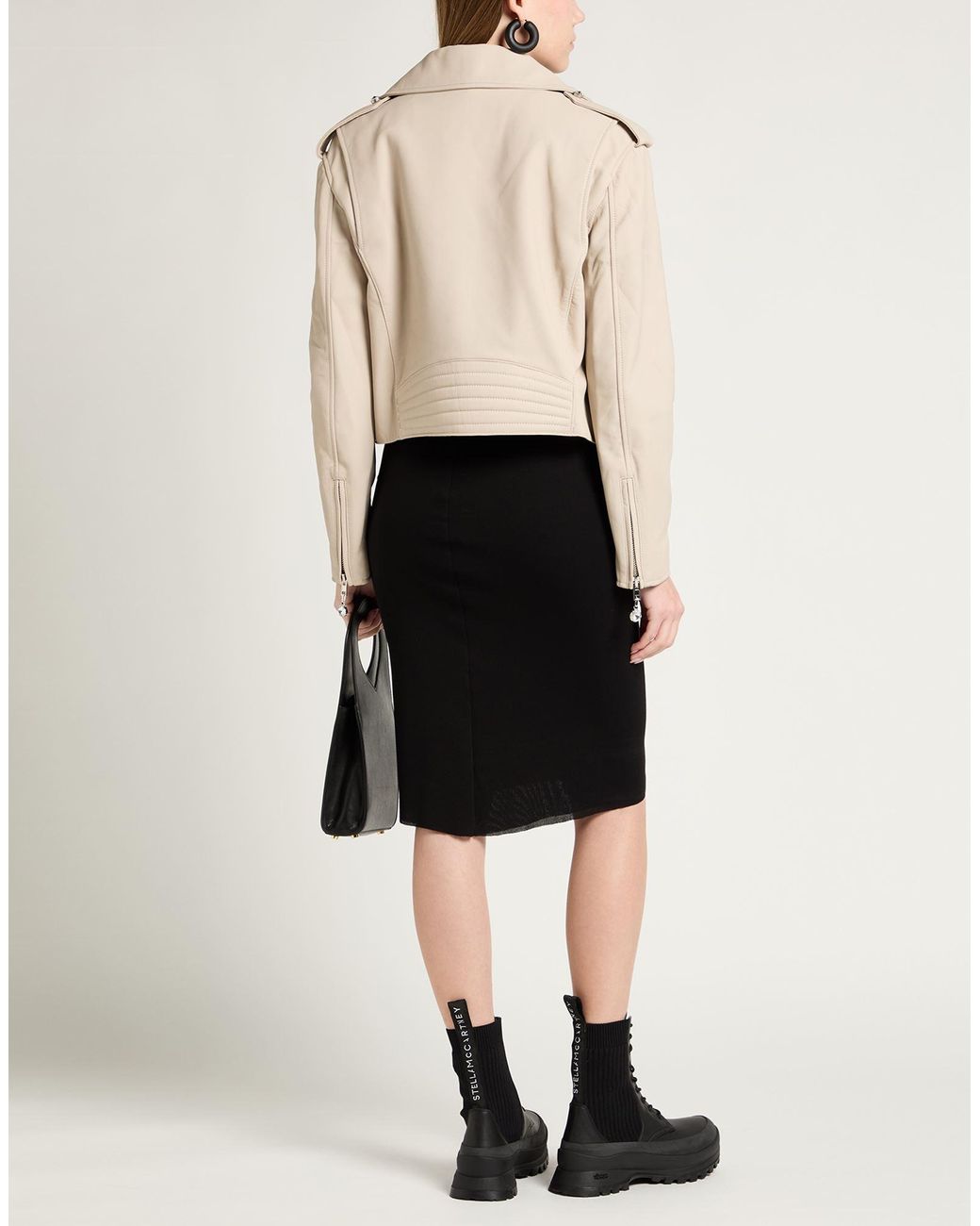 Moschino Natural Jacket Sheepskin, Polyamide, Elastane