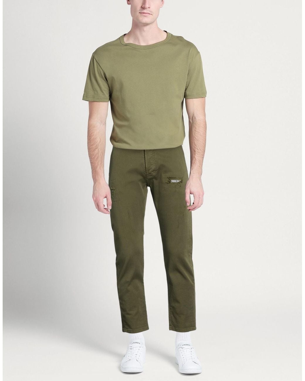 Daniele Alessandrini Green Pants Cotton, Elastane for men