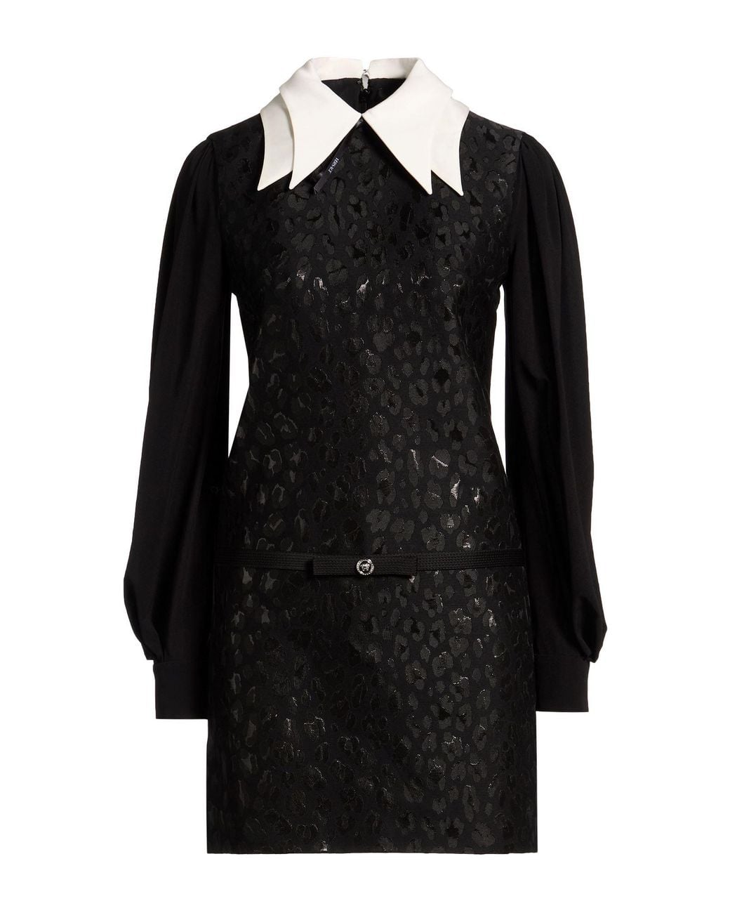 Versace Black Mini Dress Acetate, Virgin Wool, Polyamide, Polyester, Silk