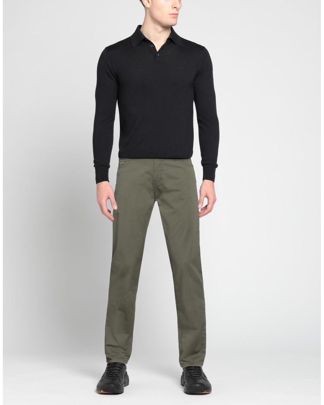 Teleria Zed Gray Pants Cotton, Elastane for men