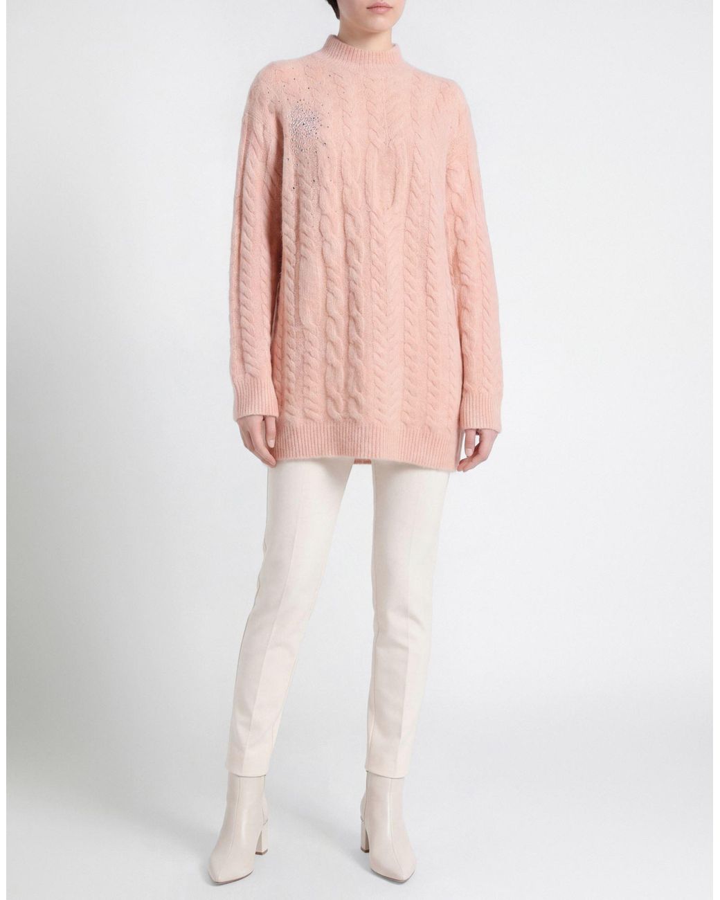 ViCOLO Pink Turtleneck Acrylic, Polyamide, Mohair Wool, Wool, Elastane