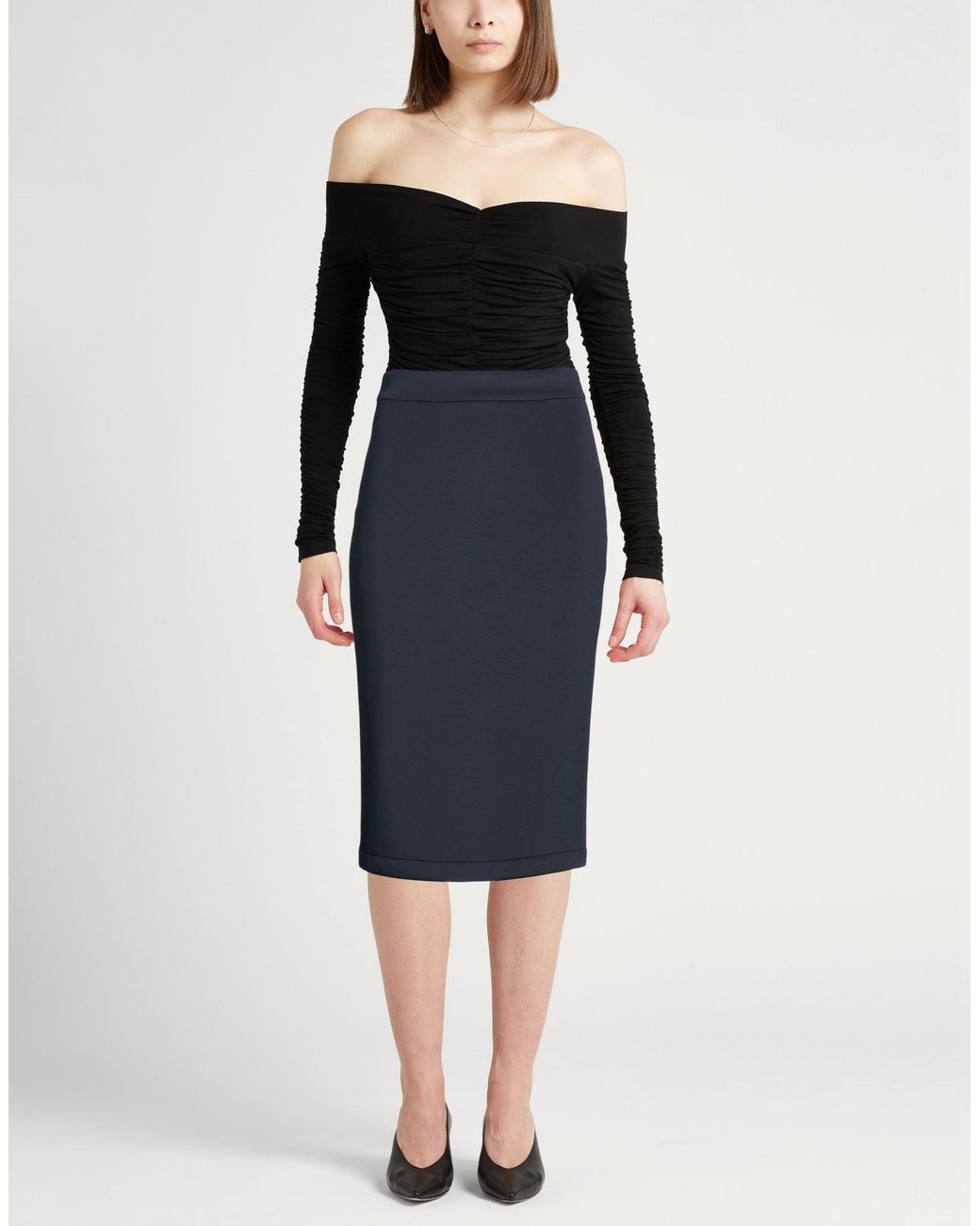 Moncler Blue X Edward Enninful Midi Skirt Polyester, Elastane