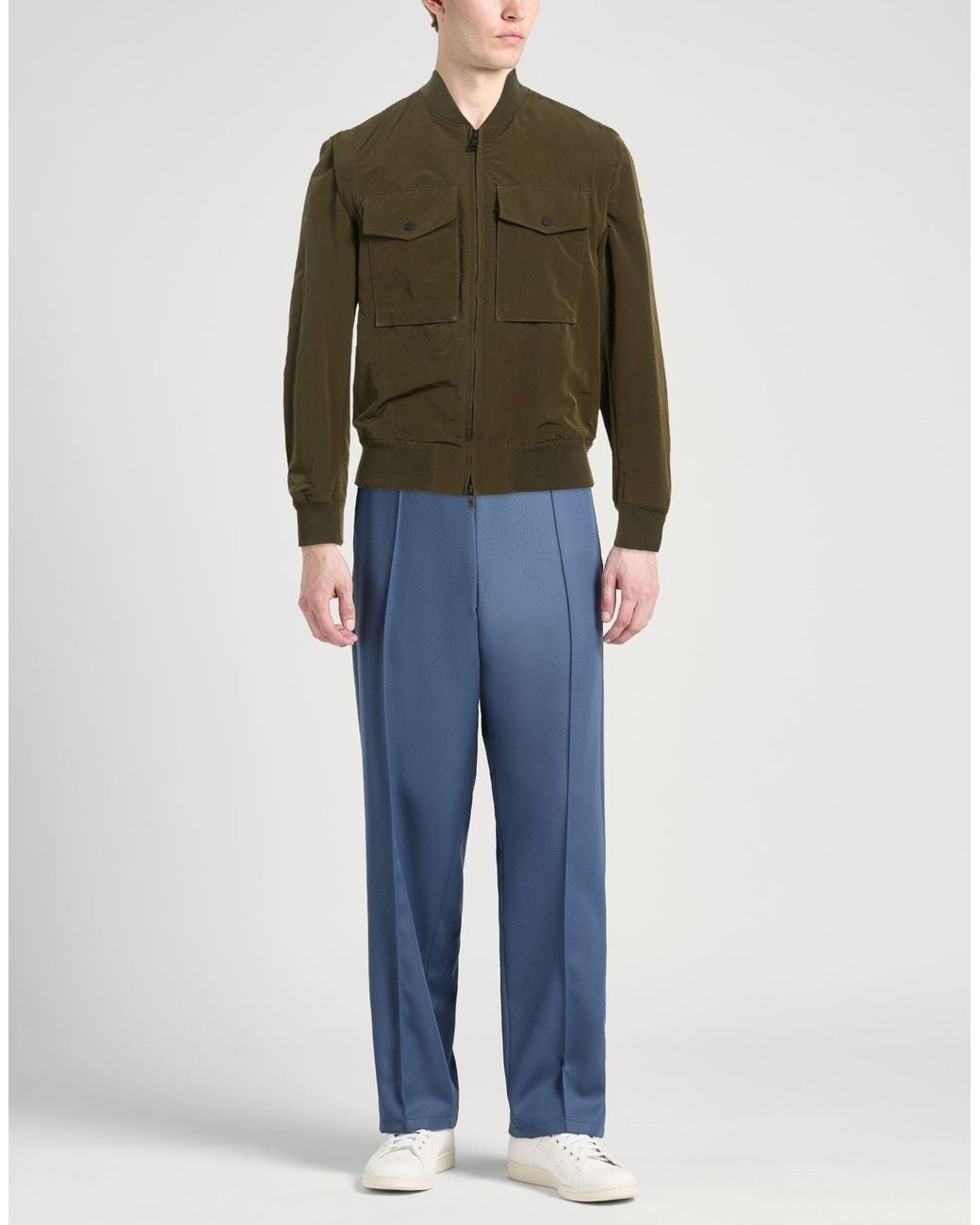 Paul & Shark Green Military Jacket Polyester, Nylon for men