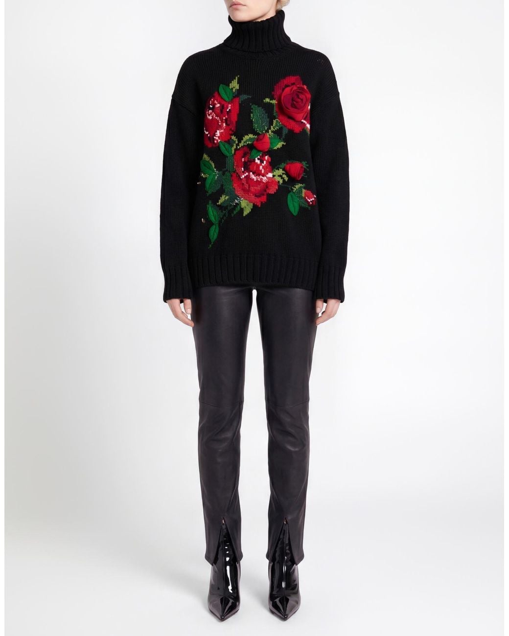 Dolce & Gabbana Black Turtleneck Virgin Wool, Cashmere