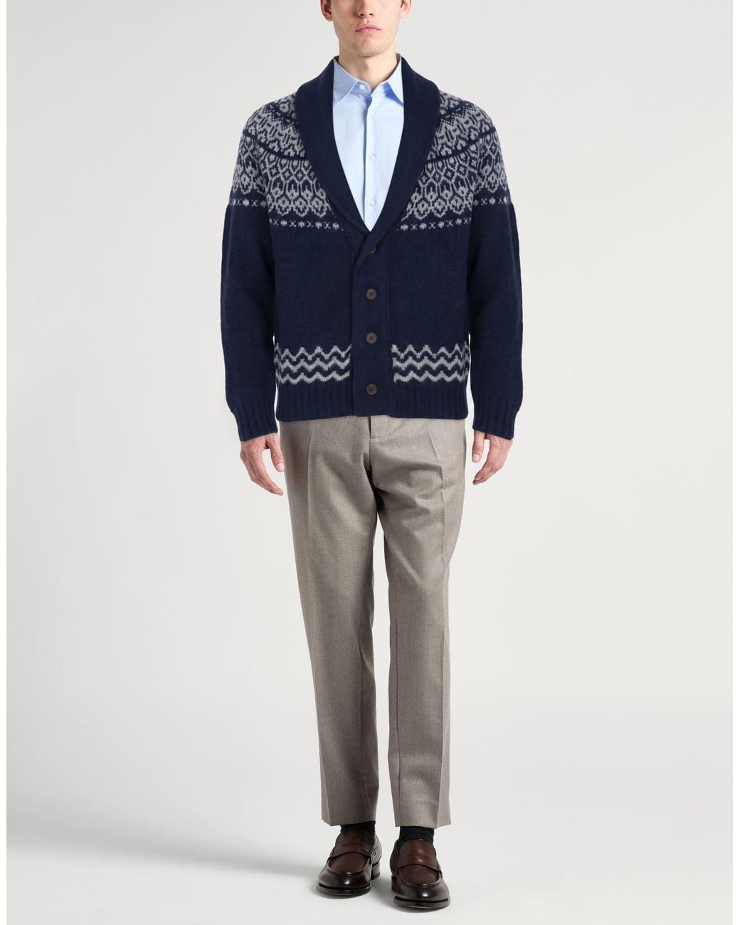 Drumohr Blue Midnight Cardigan Cashmere for men