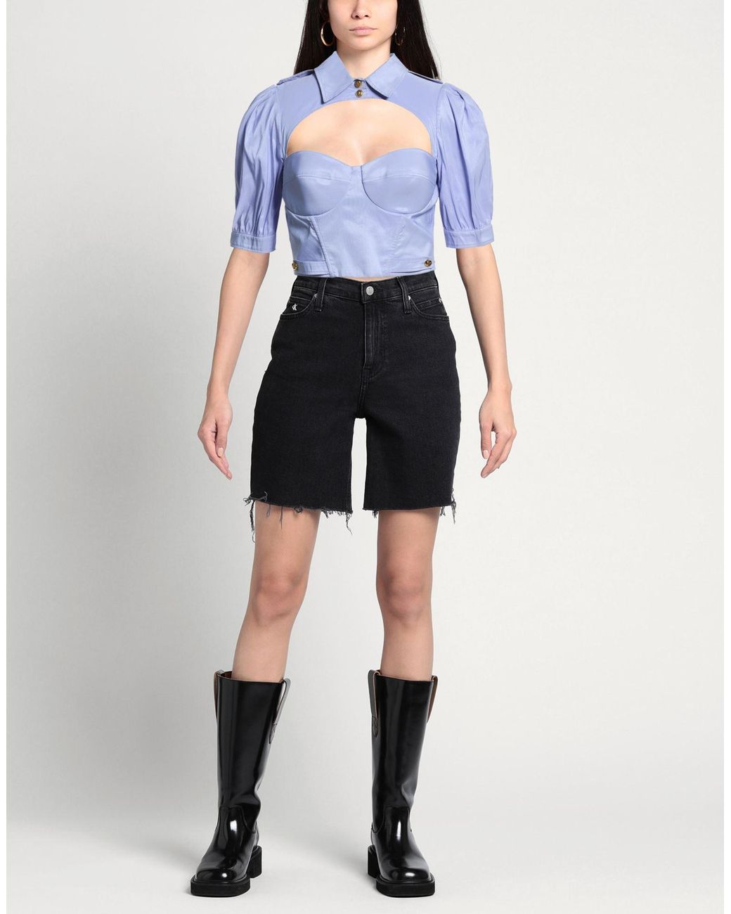 Elisabetta Franchi Blue Light Top Polyester